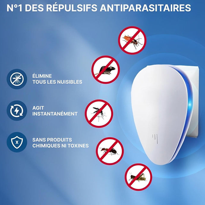 Appareil répulsif ultrasons anti rats et insectes
